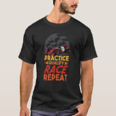 Open Wheel Formula Racing Car Practice Qualify Rac T-shirt (Voorkant)