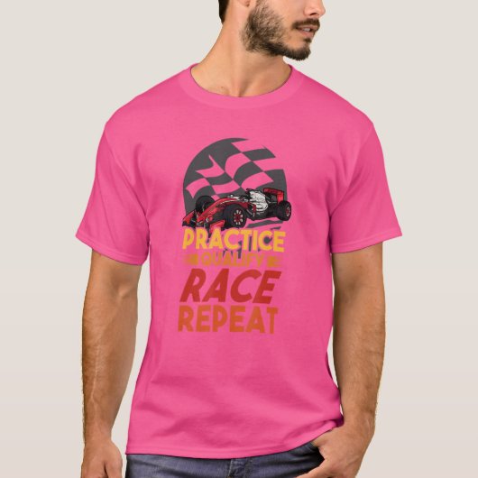 Open Wheel Formule Raceauto Oefenen Kwalificatie R T-shirt (Voorkant)