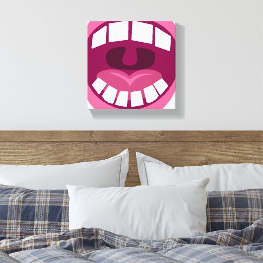 Open Wide en Zeg Ahhhh Canvas Afdruk (Insitu (Slaapkamer))