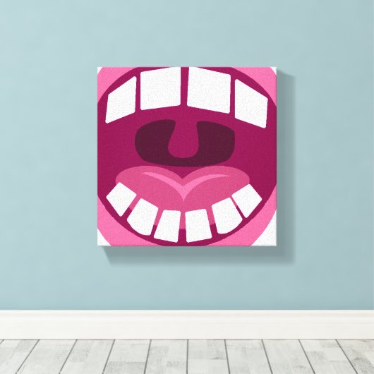 Open Wide en Zeg Ahhhh Canvas Afdruk (Insitu (Houten vloer))