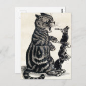 Open Wide van Louis Wain Briefkaart (Voorkant / Achterkant)