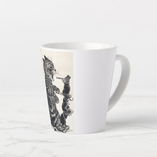 Open Wide van Louis Wain Latte Mok (Rechterhoek)