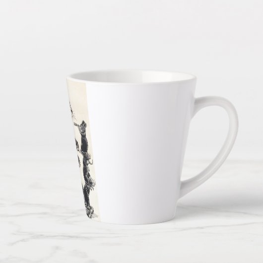 Open Wide van Louis Wain Latte Mok (Rechts)