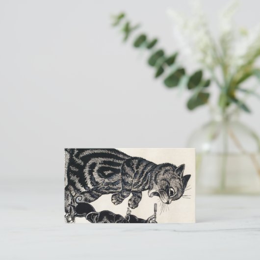 Open Wide van Louis Wain Visitekaartje (Staand voorkant)