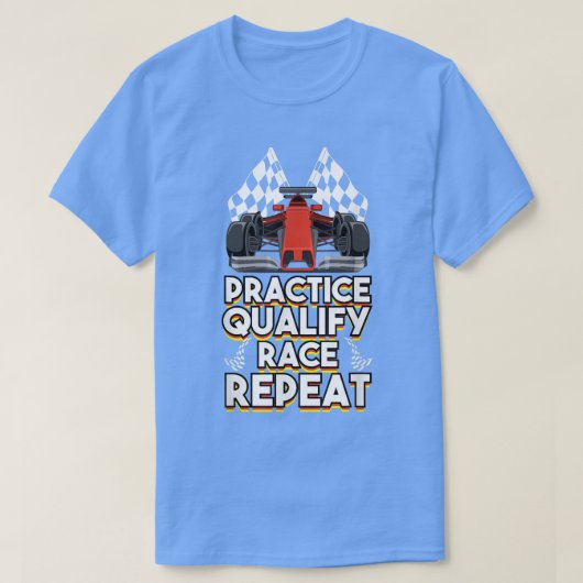 Open wiel Formule Racing Car Practice kwalificeert T-shirt (Design voorkant)