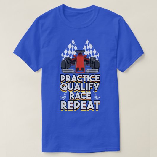 Open wiel Formule Racing Car Practice kwalificeert T-shirt (Design voorkant)