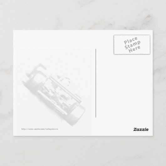 Open-wielracer Briefkaart (Achterkant)