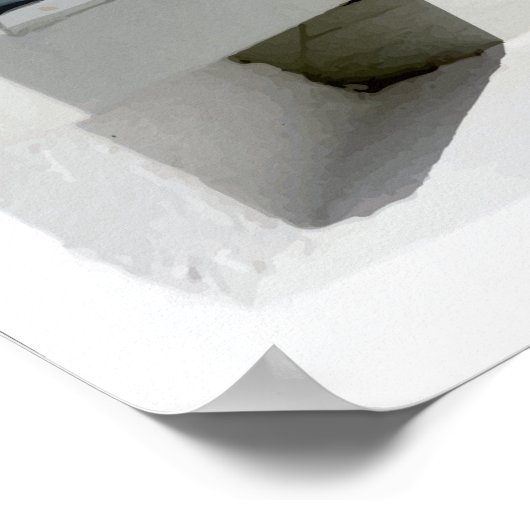 Open Window Blue Ocean Zee Uitzicht Poster (Hoek)