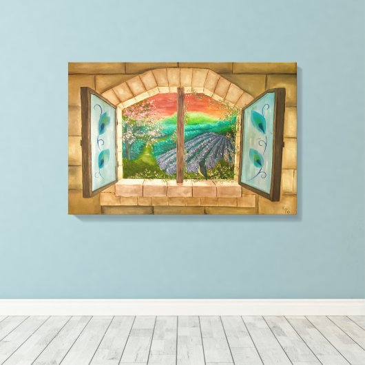 Open Window Canvas Afdruk (Insitu (Houten vloer))