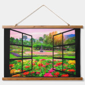 Open Window Garden Hanging Tapestry Hangend Wandkleed (Voorkant)