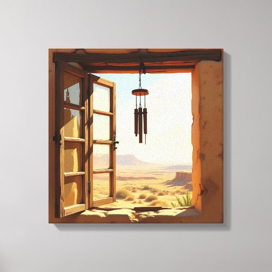 Open Window in the Desert Canvas Afdruk (Voorkant)