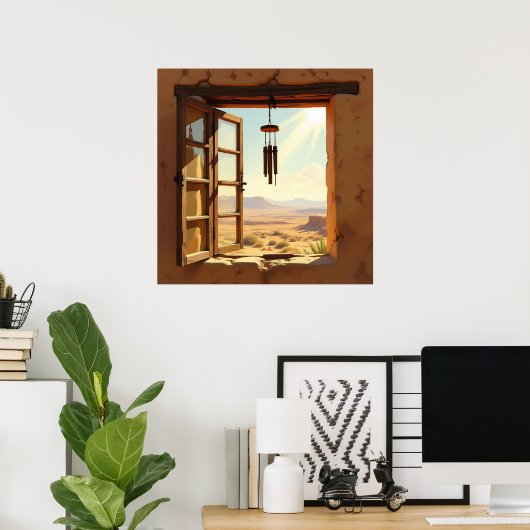 Open Window in the Desert Poster (Thuiskantoor)