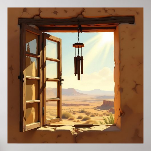 Open Window in the Desert  Poster (Voorkant)