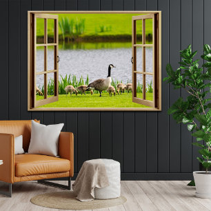 Open Window Mama Goose Poster