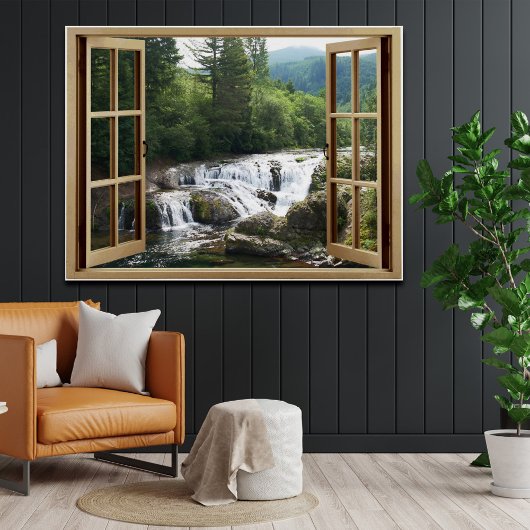 Open Window Waterfall Poster