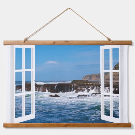 Open Windows Seaside Escape Hangend Wandkleed (Voorkant)