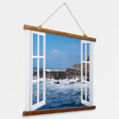 Open Windows Seaside Escape Hangend Wandkleed (Gebogen)
