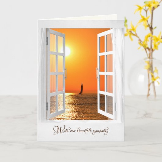 open wit venster met sympathie voor de zonneboot kaart (Gele Bloem)