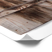 Open Wooden Window Birch Forest Uitzicht Poster (Hoek)