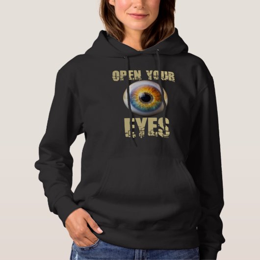 Open Your Eyes, Eyeball Design Hoodie (Voorkant)