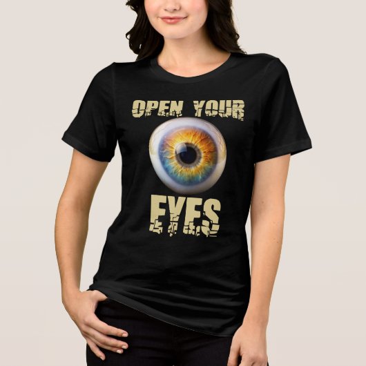 Open Your Eyes, Eyeball Design Tri-Blend Shirt (Voorkant)