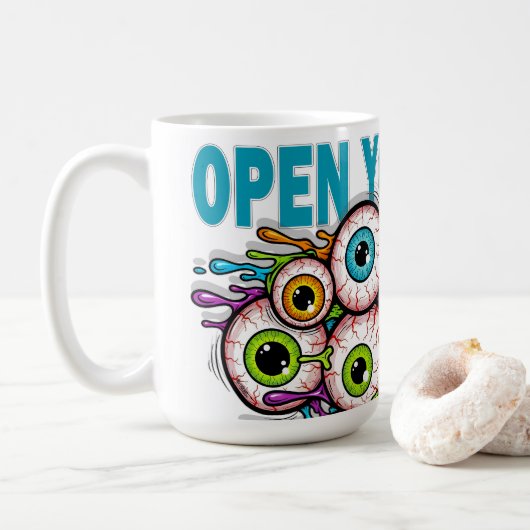 Open your eyes koffiemok (Met donut)