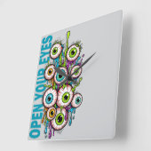 Open your eyes vierkante klok (Hoek)