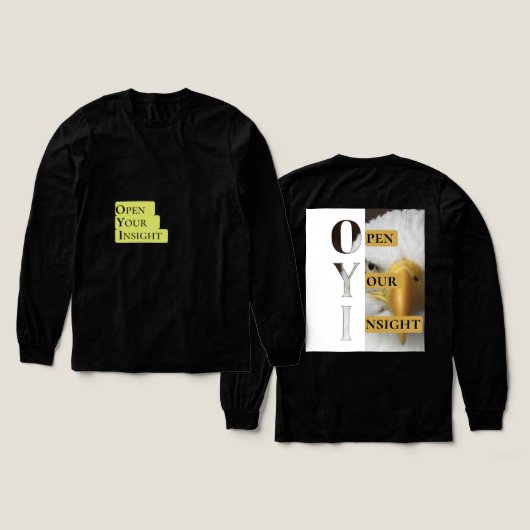 Open Your Insight – Heren T-Shirt Met Minimalistis (Voorkant /achterkant)