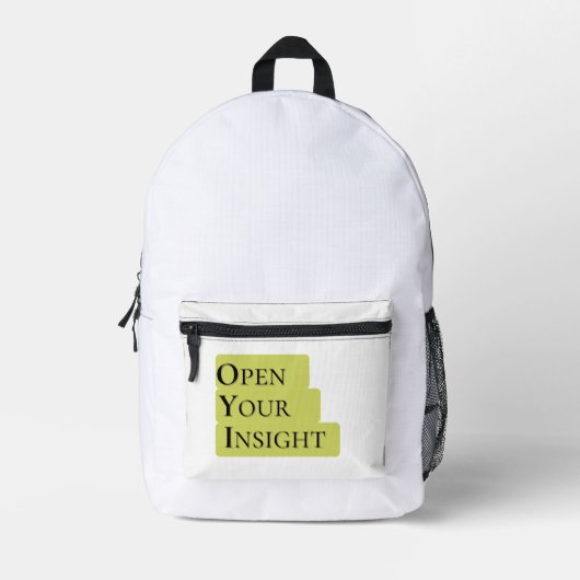 Open Your Insight | Inspirerende Handrugzak Bedrukte Rugzak (Voorkant)