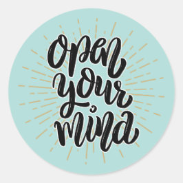 OPEN YOUR MIND SELF ESTEEM QUOTE BOHO RONDE STICKER