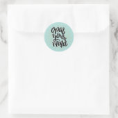 OPEN YOUR MIND SELF ESTEEM QUOTE BOHO RONDE STICKER (Tas)