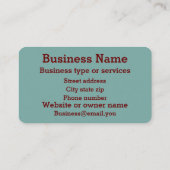 open zakelijk teken retro stijl visitekaartje (Achterkant)