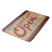 open zakenbord retro café garage red badmat (Gekanteld)