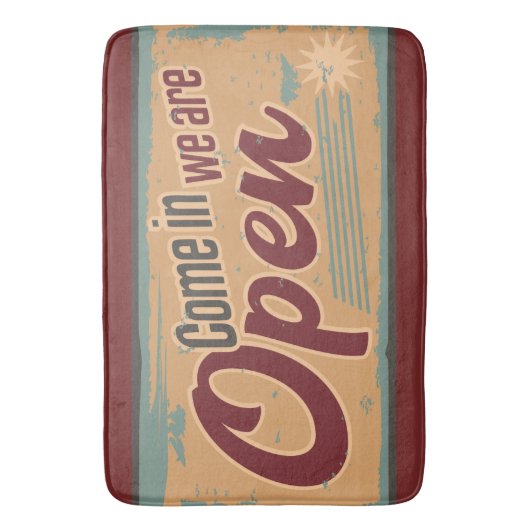  open zakenbord retro café garage red badmat (Voorkant Verticaal)