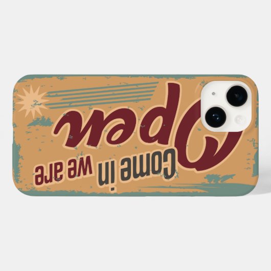  open zakenbord retro café garage red Case-Mate iPhone case (Achterkant (horizontaal))