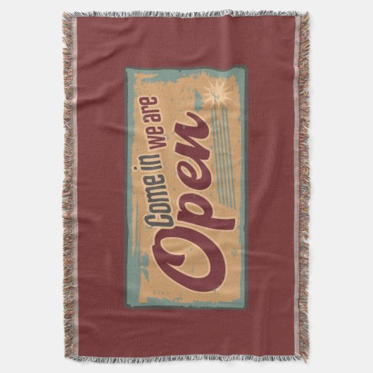  open zakenbord retro café garage red deken (Voorkant Verticaal)