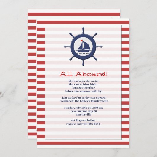 Open Zeeen Nautische uitnodiging (Voorkant / Achterkant)