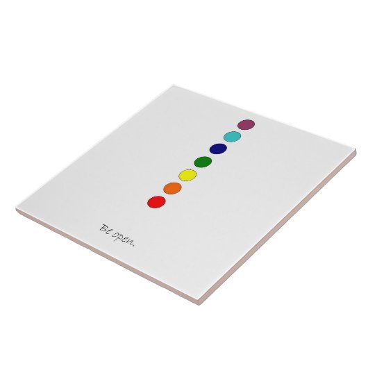 Open zijn - Chakra Line Ceramic Tegel Tegeltje (Zijkant)