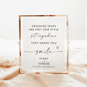 Open Zitplaats Trouwbord | Geen toegewezen plaatse Poster