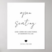 Open zitplaatsen minimalistisch bruiloft Baby show Poster (Voorkant)