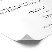 Open zitplaatsen Trouwbord, minimalistische open z Poster (Hoek)