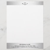 Openbaar aanklager bij wet Silver Border Law Scale Briefhoofd (Voorkant)