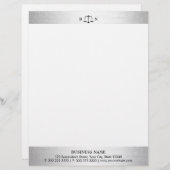 Openbaar aanklager bij wet Silver Border Law Scale Briefhoofd (Voorkant / Achterkant)