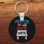 Openbaar aanklager versus misdadiger stemmen sleutelhanger (Voorkant)
