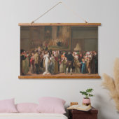 Openbaar kijkend David's "Coronation" in het Louvr Hangend Wandkleed (Slaapkamer)