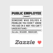 Openbaar Medewerker Noun Ambtenaar Dad Humor Sticker (Vel)