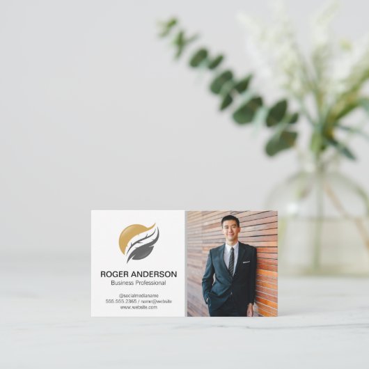 Openbaar notaris | Vleeether Quill | Zakelijk Man Visitekaartje (Staand voorkant)