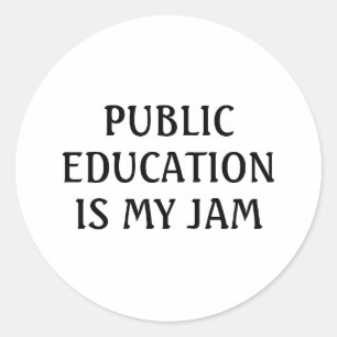 Openbaar onderwijs is mijn jam school leraar grapp ronde sticker