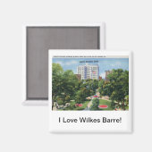 Openbaar Plein, Wilkes-Barre PA Vintage Magneet (Voorkant / Achterkant)