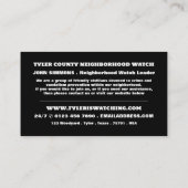 Openbaar Uitzicht, buurtgemeenschapswacht Visitekaartje (Achterkant)